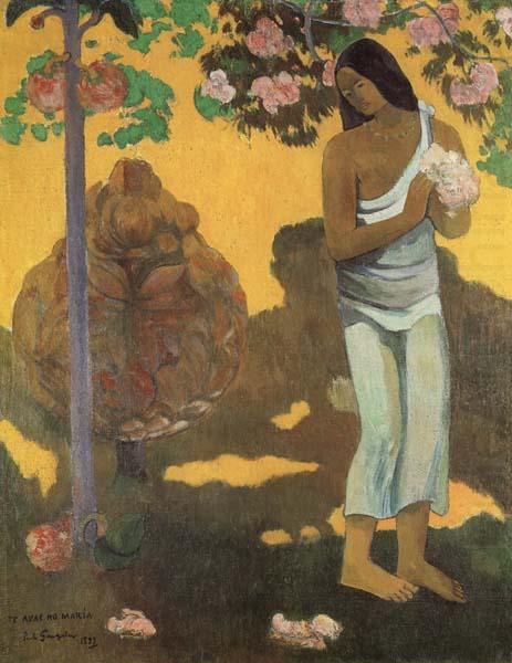 Woman with Flowers in Her Hands, Paul Gauguin